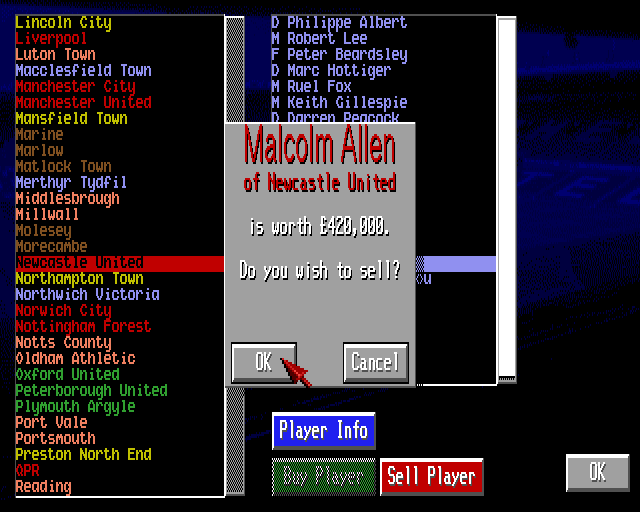 Manchester United: The Double screenshot 4 for Amiga